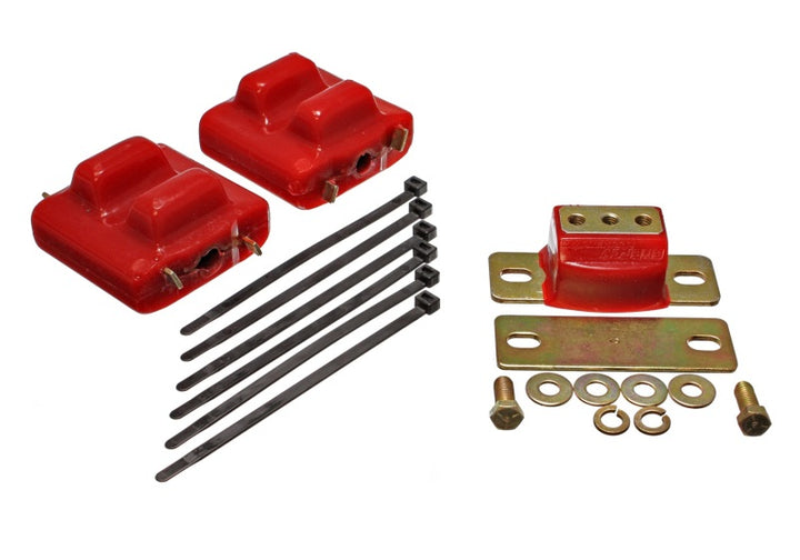 Energy Suspension 87-91 Suburban C10-C30 2WD Red Motor & Transmission Mounts-Zinc Finish - Bull Strap