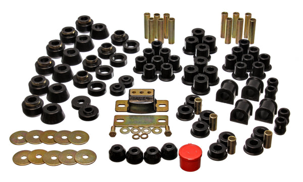 Energy Suspension 87-95 Jeep Wrangler YJ Black Hyper-Flex Master Bushing Set - Bull Strap