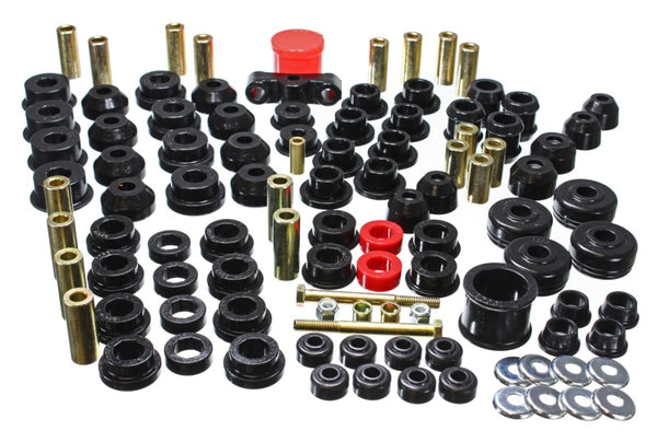 Energy Suspension 88-91 Honda Civic/CRX Black Hyper-Flex Master Bushing Set - Bull Strap