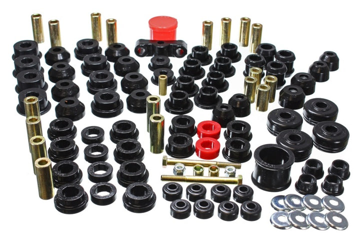Energy Suspension 88-91 Honda Civic/CRX Black Hyper-Flex Master Bushing Set - Bull Strap
