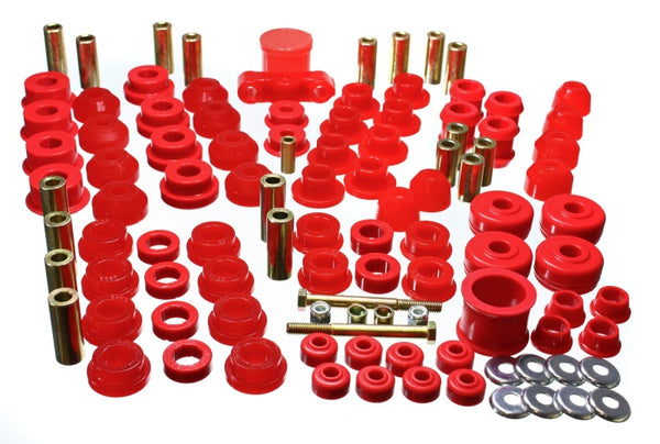 Energy Suspension 88-91 Honda Civic/CRX Red Hyper-Flex Master Bushing Set - Bull Strap