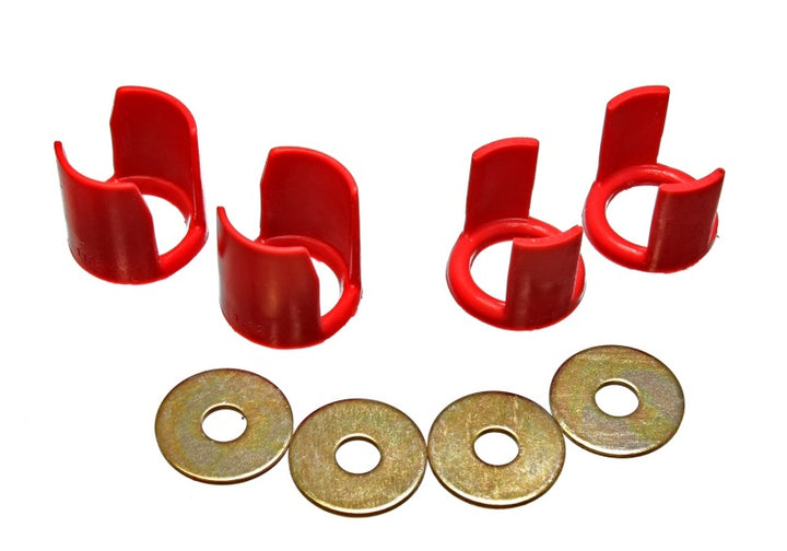 Energy Suspension 89-94 Nissan 240SX (S13) Red Rear Subframe Insert Set - a supplement to the subfra - Bull Strap