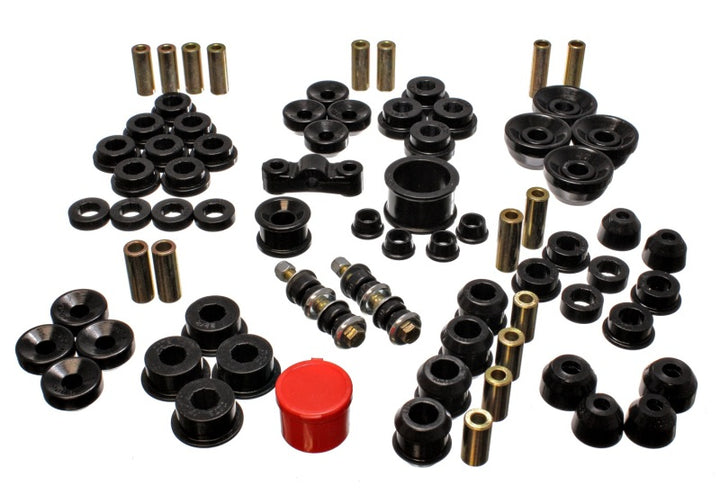 Energy Suspension 90-93 Acura Integra Black Hyper-Flex Master Bushing Set - Bull Strap