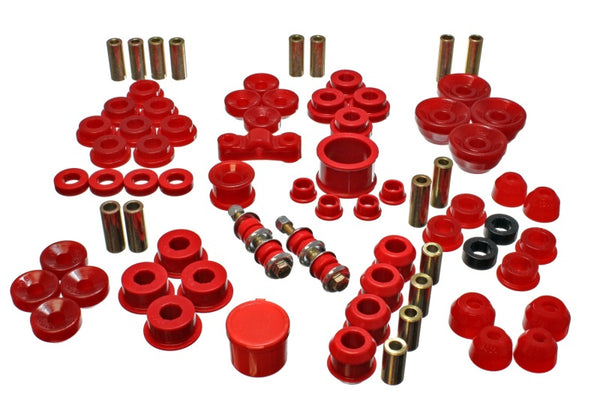 Energy Suspension 90-93 Acura Integra Red Hyper-Flex Master Bushing Set - Bull Strap