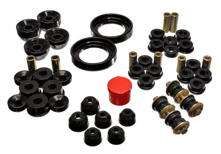 Energy Suspension 90-93 Honda Accord/Odyssey Black Hyper-Flex Master Bushing Set - Bull Strap