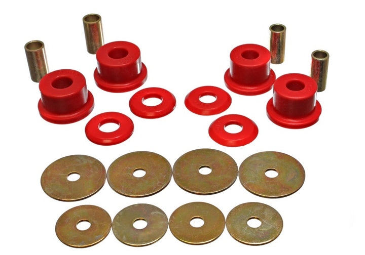 Energy Suspension 90-94 Mitsubishi Eclipse AWD Red Sub-Frame Bushing Set - Bull Strap