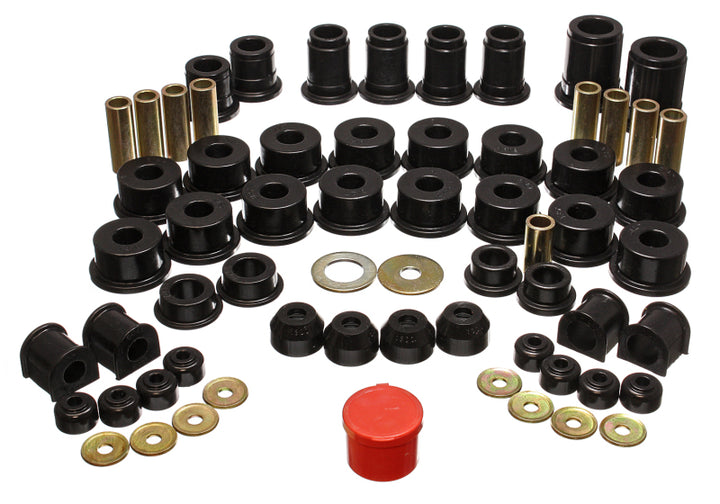 Energy Suspension 90-95 Toyota 4 Runner 2WD/4WD Black Hyper-Flex Master Bushing Set - Bull Strap