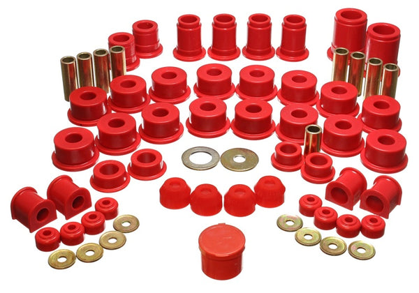 Energy Suspension 90-95 Toyota 4 Runner 2WD/4WD Red Hyper-Flex Master Bushing Set - Bull Strap