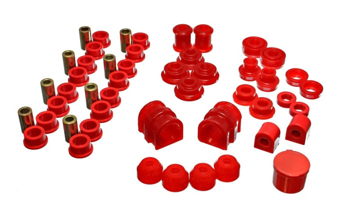 Energy Suspension 91-02 Saturn S Series Coupe/Sedan/Wagon Red Hyper-Flex Master Bushing Set - Bull Strap