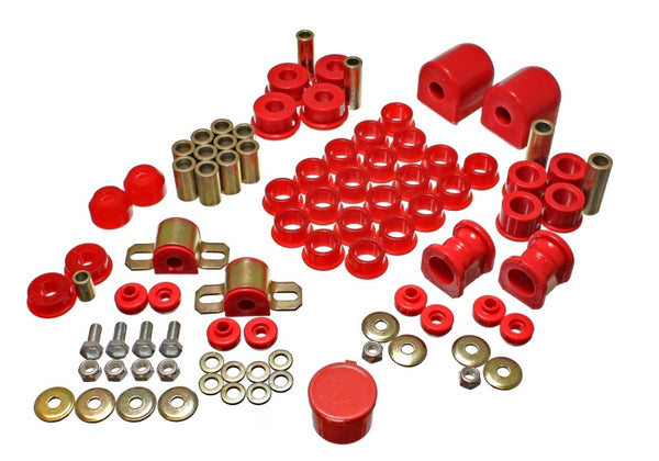 Energy Suspension 91-94 Nissan Sentra/NX1600/2000 Red Hyper-Flex Master Bushing Set - Bull Strap