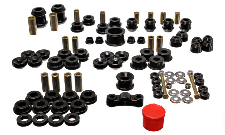 Energy Suspension 94-01 Acura Integra (except Type R) Black Hyper-Flex Master Bushing Set - Bull Strap