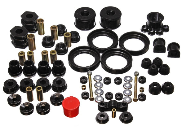 Energy Suspension 96-00 Honda Civic/CRX Black Hyper-Flex Master Bushing Set - Bull Strap