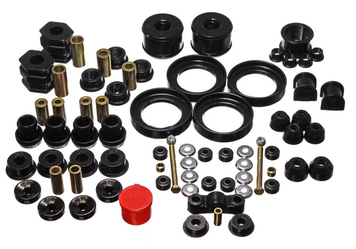 Energy Suspension 96-00 Honda Civic/CRX Black Hyper-Flex Master Bushing Set - Bull Strap