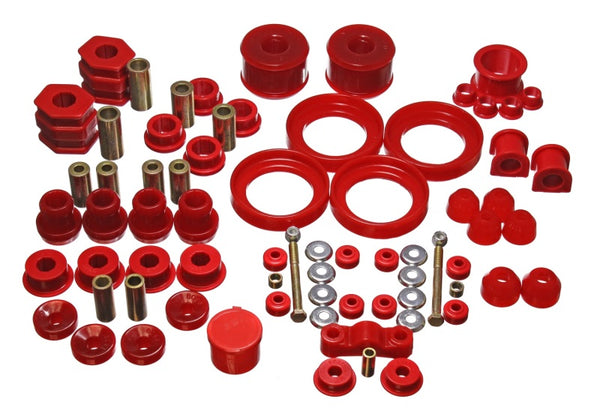 Energy Suspension 96-00 Honda Civic/CRX Red Hyper-Flex Master Bushing Set - Bull Strap