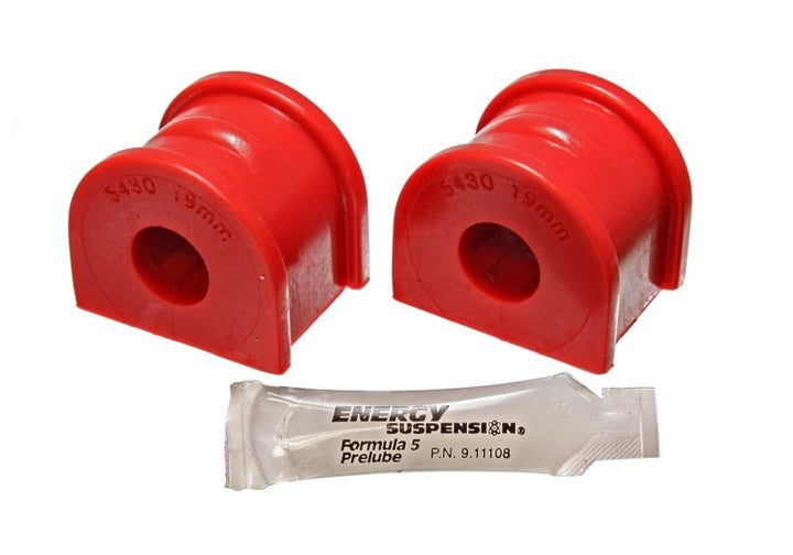Energy Suspension 97-04 Chevy Corvette Red 19mm Rear Sway Bar Bushing Set - Reuse OE Brackets - Bull Strap