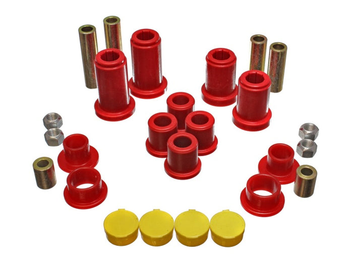 Energy Suspension 99-07 General Motors (Various) Red Front End Control Arm Bushing Set - Bull Strap