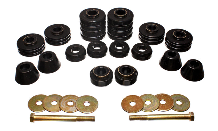 Energy Suspension Black Body Cab Mount Set for 73-80 GM C/K-10/20/30 C/K1500/2500/3500 - Bull Strap