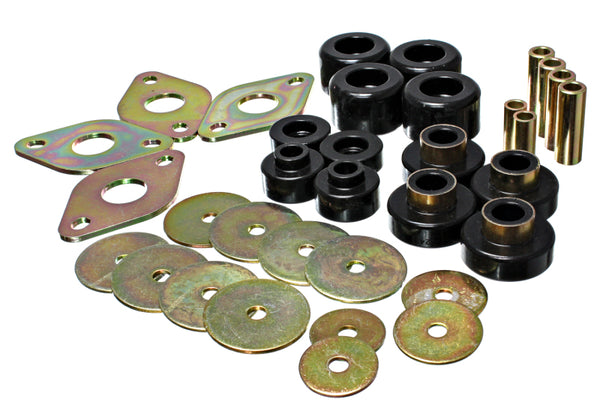 Energy Suspension Body Mount Set-Reg Access & Dbl Cab - Black - Bull Strap