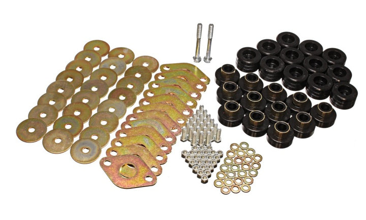 Energy Suspension Body Mount Set W/Hardware - Black - Bull Strap