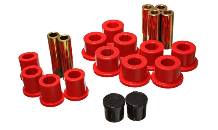 Energy Suspension Rear Spring Bushing Set - Red - Bull Strap