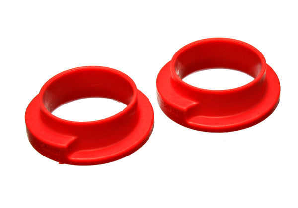 Energy Suspension Universal 2-3/16in ID 3in OD 1in H Red Coil Spring Isolators (2 per set) - Bull Strap