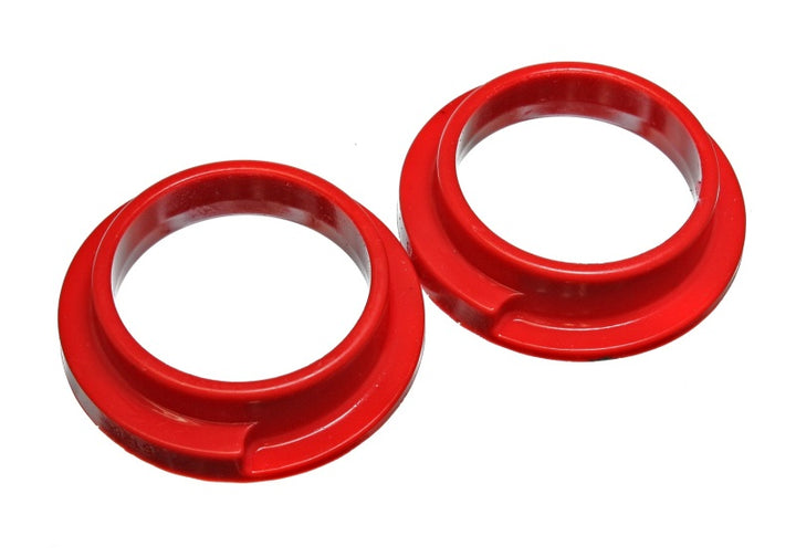 Energy Suspension Universal 3in ID 4 5/16in OD 1 1/8in H Red Coil Spring Isolators (2 per set) - Bull Strap