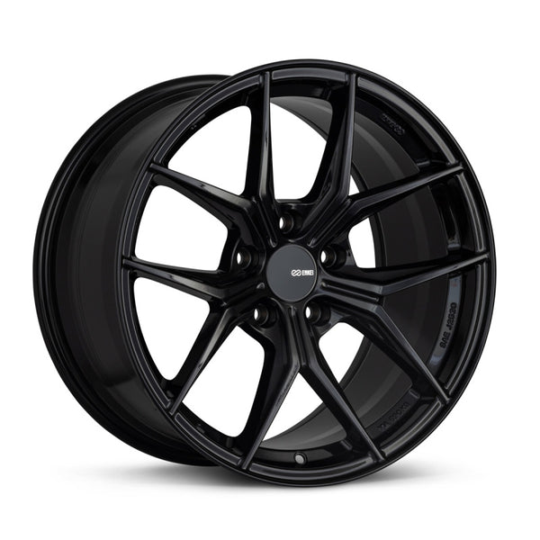 Enkei TSR-X 18x9.5 38mm Offset 5x114.3 BP Gloss Black Wheel - Bull Strap