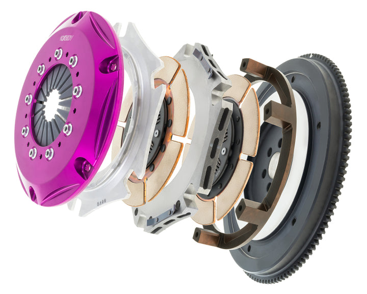 Exedy 1989-1993 Nissan Skyline GTR L6 Hyper Twin Cerametallic Clutch Sprung Center Disc Push Type - Bull Strap
