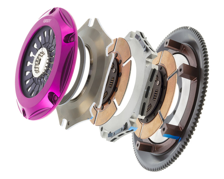 Exedy 1993-1995 Mazda RX-7 R2 Hyper Twin Cerametallic Clutch Sprung Center Disc Pull Type - Bull Strap