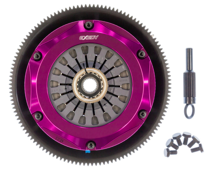 Exedy 1993-1995 Mazda RX-7 R2 Hyper Twin Cerametallic Clutch Sprung Center Disc Pull Type - Bull Strap