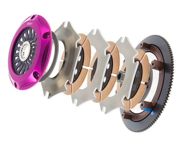 Exedy 2004-2014 Subaru Impreza WRX STI H4 Hyper Triple Cerametallic Clutch Rigid Disc Pull Type - Bull Strap