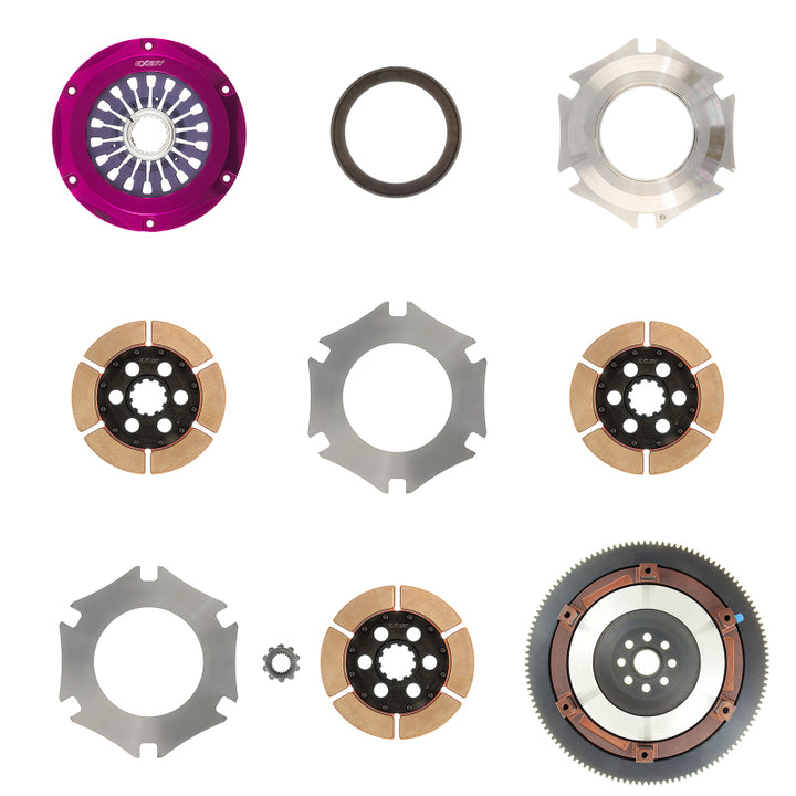 Exedy 2004-2014 Subaru Impreza WRX STI H4 Hyper Triple Cerametallic Clutch Rigid Disc Pull Type - Bull Strap