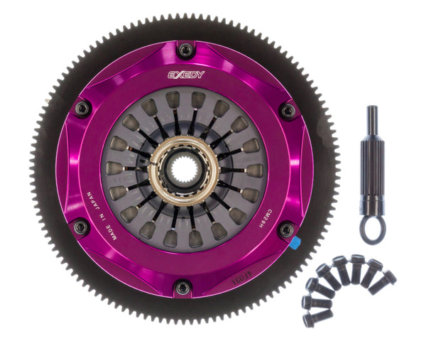 Exedy 2004-2014 Subaru Impreza WRX STI H4 Hyper Twin Cerametallic Clutch Sprung Center Disc Pull - Bull Strap