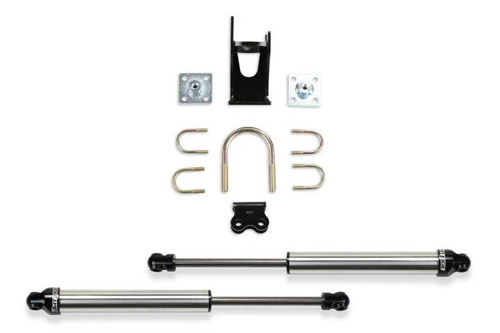 Fabtech 05-21 Ford F250/350 4WD Dual Steering Stabilizer System (Opposing Style) w/DL 2.25 Shocks - Bull Strap
