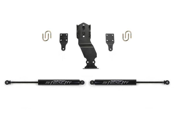 Fabtech 17-20 Ford Superduty 4WD Stealth Dual Steering Stabilizer Kit - Bull Strap
