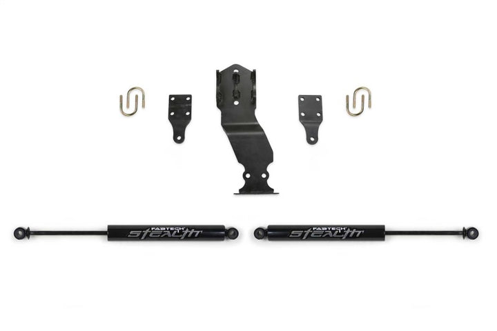 Fabtech 17-20 Ford Superduty 4WD Stealth Dual Steering Stabilizer Kit - Bull Strap