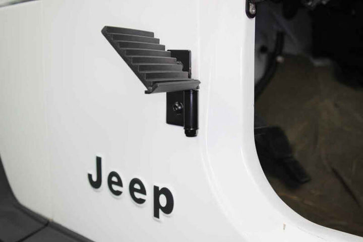 Fishbone Offroad 76-06 Jeep CJ YJ TJ Wrangler Foot Peg Set Gloss - Black - Bull Strap