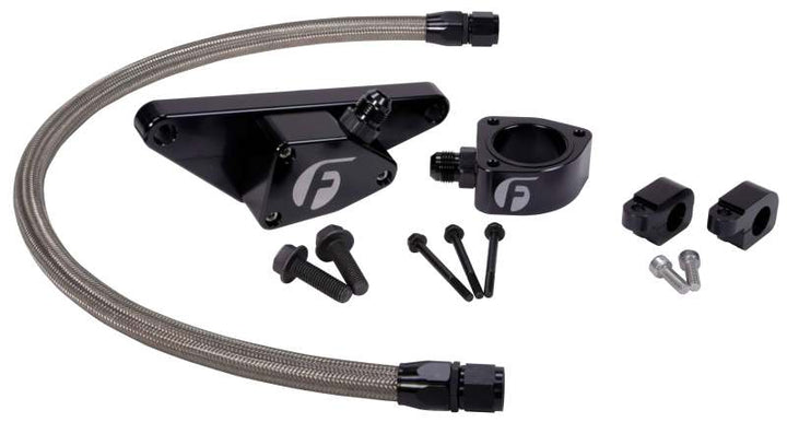 Fleece Performance 03-07 Manual Transmission Cummins Coolant Bypass Kit w/ SS Braided Line - Bull Strap