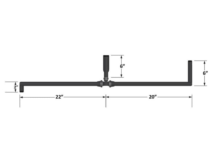 Fleece Performance Universal Pre-Formed 5/8in ID Hose w/ 90 Deg. Ends/1in ID T-Fitting - Bull Strap