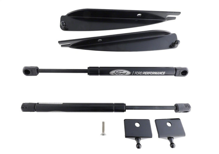 Ford Racing 05-14 Mustang Hood Lift Kit w/ Laser Engraved Ford Performance Logo - Bull Strap