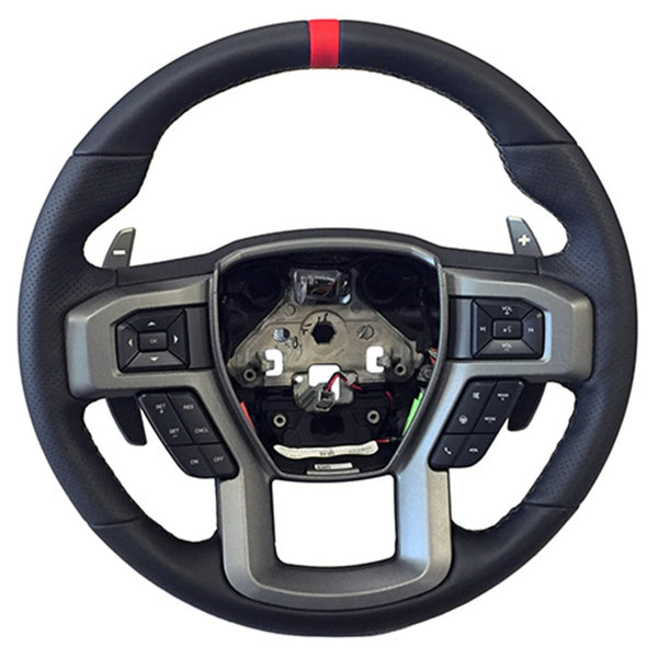 Ford Racing 15-18 F-150 Raptor Performance Steering Wheel Kit - Red Sightline - Bull Strap
