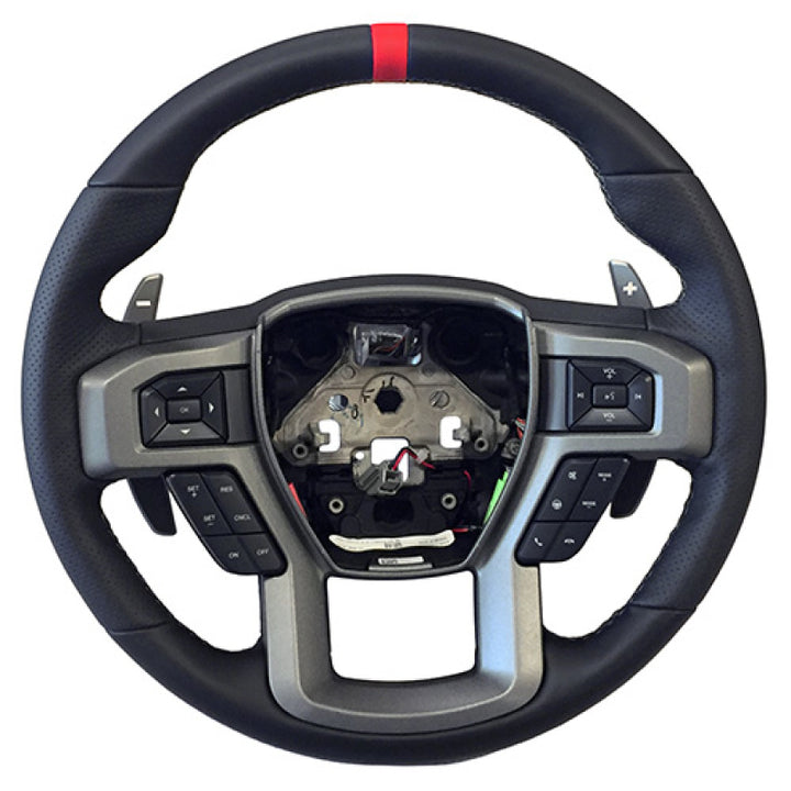Ford Racing 15-18 F-150 Raptor Performance Steering Wheel Kit - Red Sightline - Bull Strap