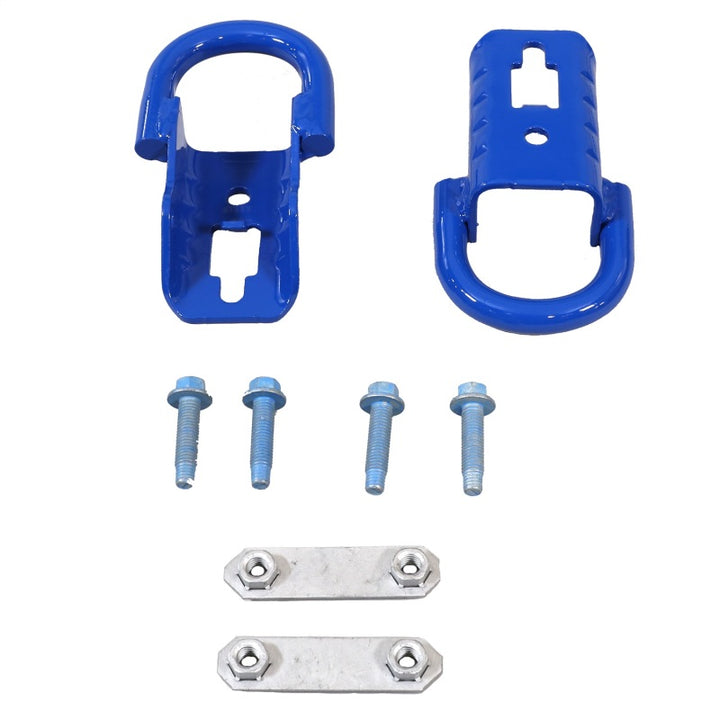 Ford Racing 15-22 F-150 Tow Hooks - Blue (Pair) - Bull Strap