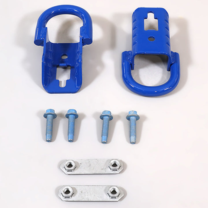 Ford Racing 15-22 F-150 Tow Hooks - Blue (Pair) - Bull Strap