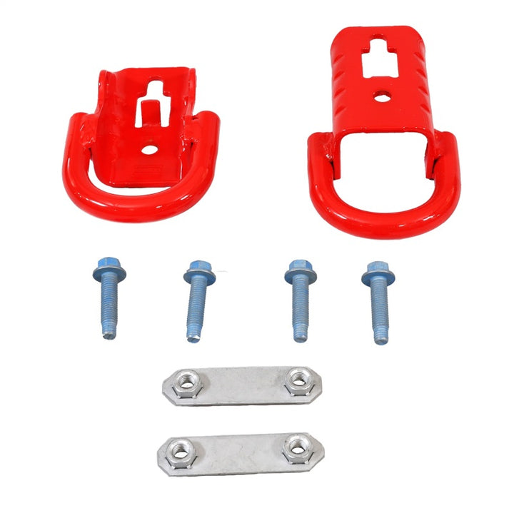 Ford Racing 15-22 F-150 Tow Hooks - Red (Pair) - Bull Strap