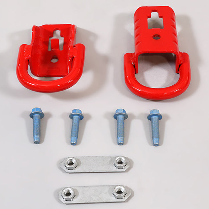 Ford Racing 15-22 F-150 Tow Hooks - Red (Pair) - Bull Strap