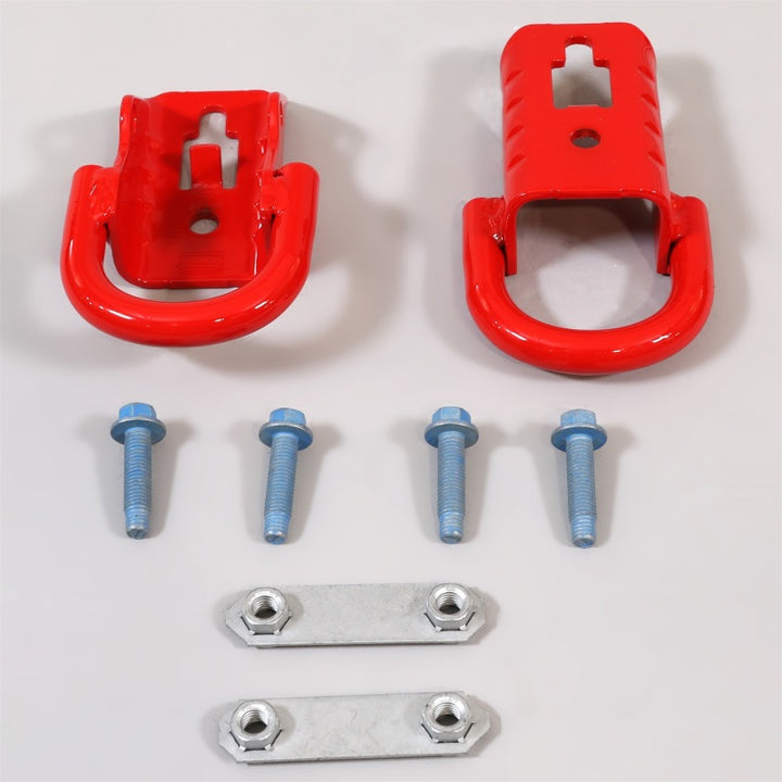 Ford Racing 15-22 F-150 Tow Hooks - Red (Pair) - Bull Strap