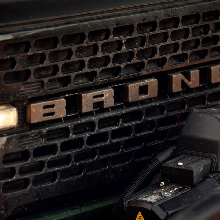 Ford Racing 2021+ Bronco Grille Lettering Overlay Kit - Bronze - Bull Strap