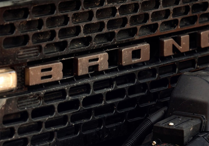 Ford Racing 2021+ Bronco Grille Lettering Overlay Kit - Bronze - Bull Strap