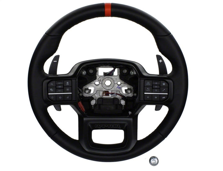 Ford Racing 2021+ F-150 Raptor Steering Wheel Kit - Black - Bull Strap
